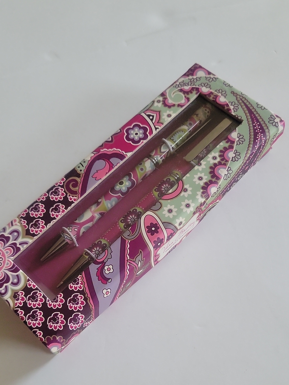 VERA BRADY Floral Pink & Green INK PEN SET